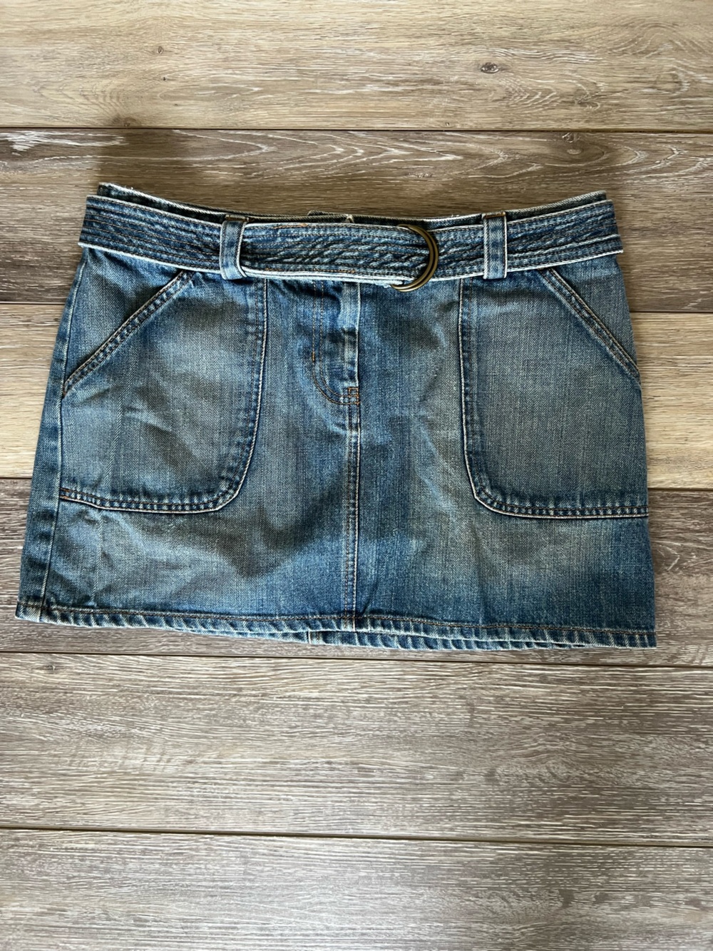 The Limited Blue Denim Mini Skirt with Belt